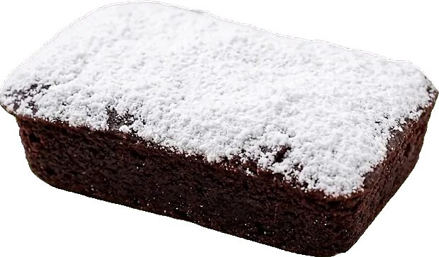 Brownie con azucar glas